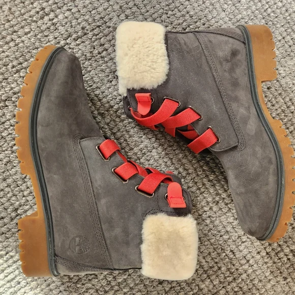 Timberland Women's Jayne Grey Nubuck Boots, Size 9 - Picture 10 of 13